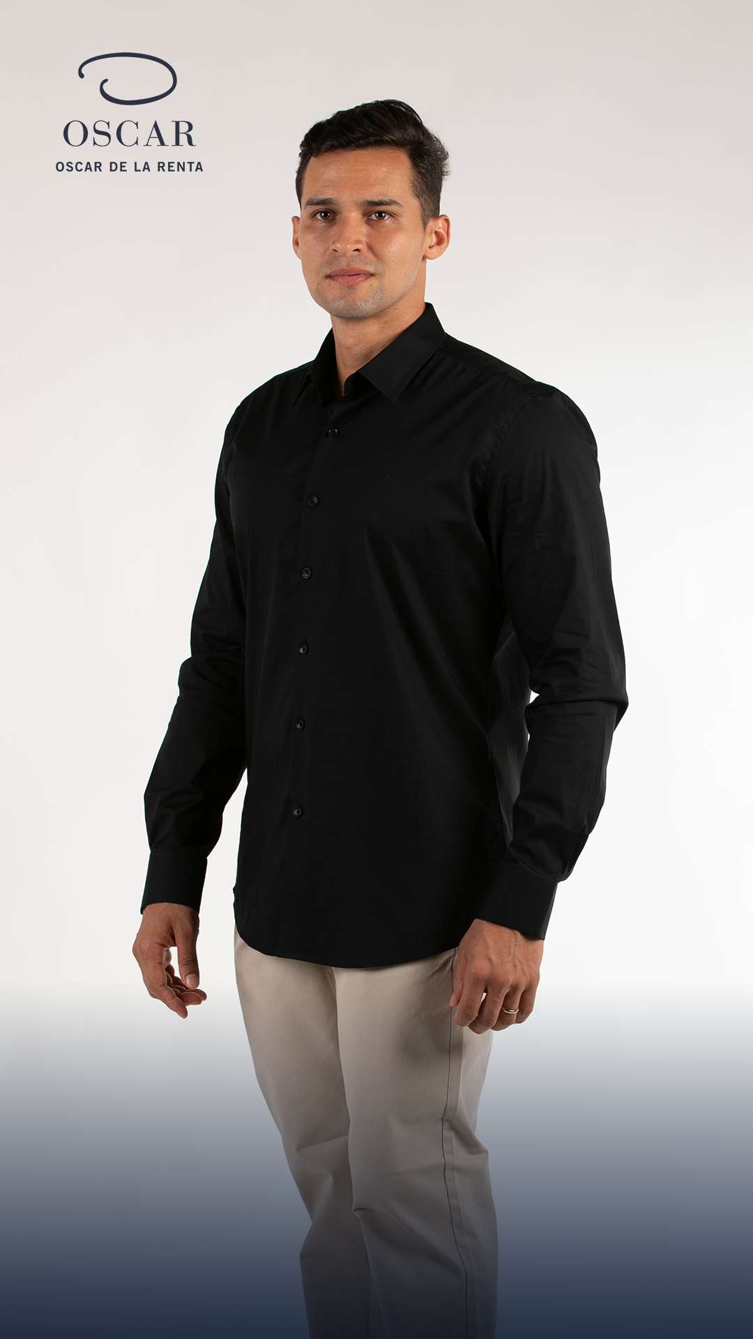 Camisa Manga Larga Negra - Oscar De La Renta