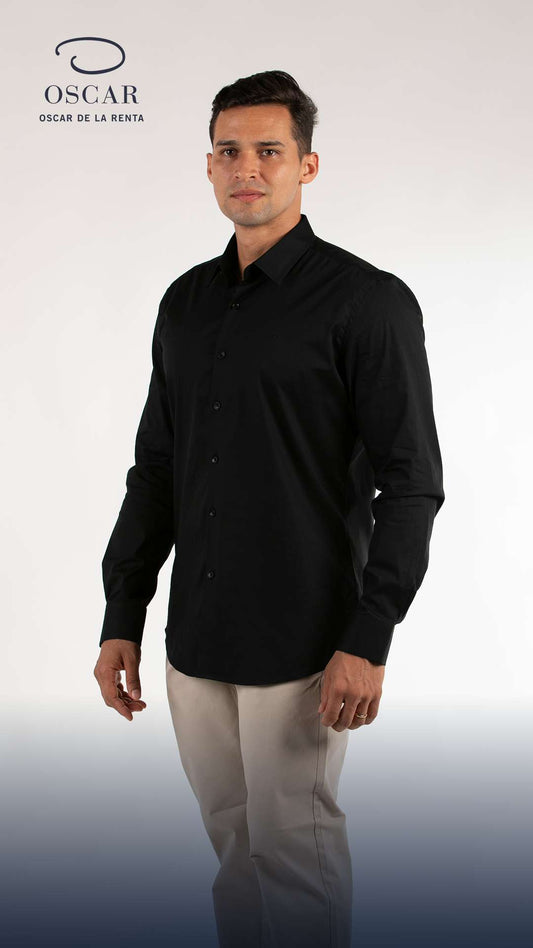 Camisa Manga Larga Negra - Oscar De La Renta