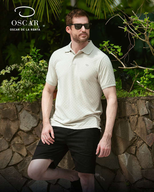Camiseta Tipo Polo Beige - Oscar De La Renta