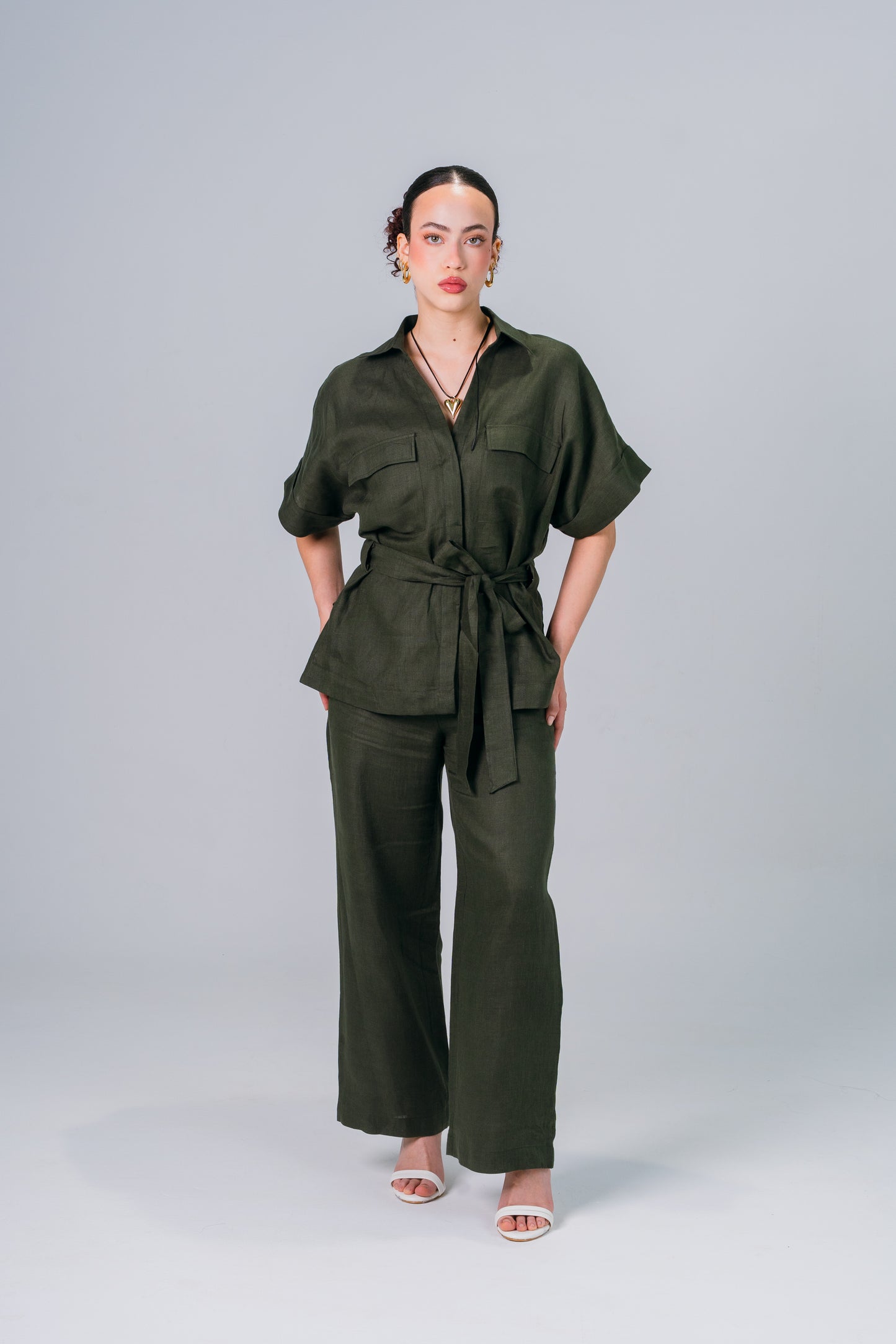 Blusón Lino Zaron Oliva - Giustiv