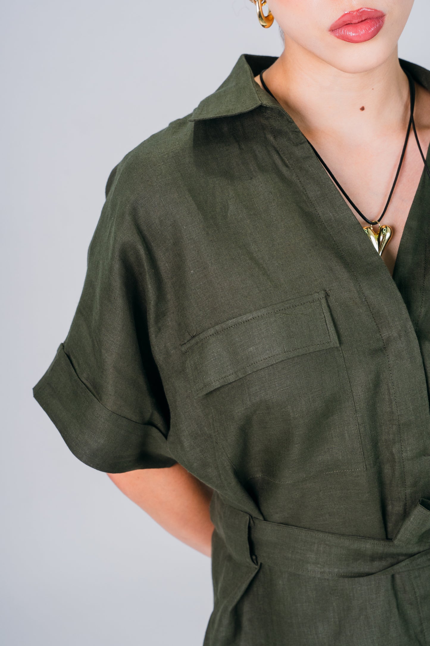 Blusón Lino Zaron Oliva - Giustiv