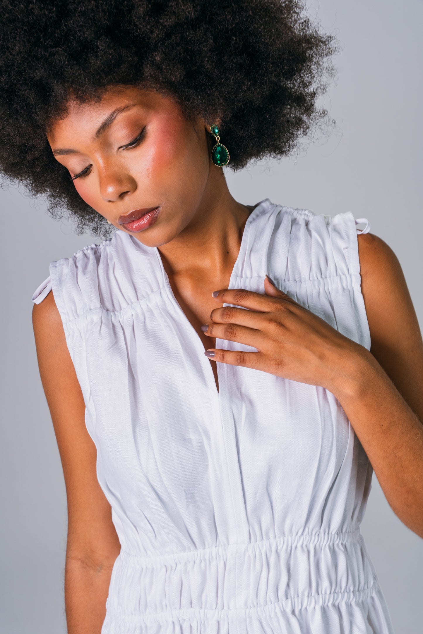 Vestido Lino Blanco Prais - Giustiv