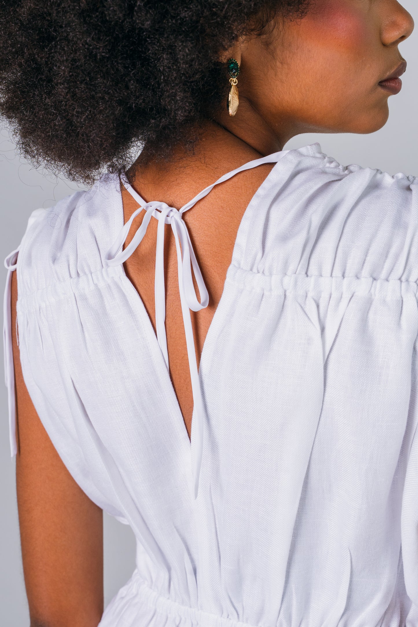 Vestido Lino Blanco Prais - Giustiv